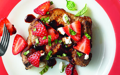 Grilled Pork Chops with Balsamic Strawberries featuring Farm Promise Pork